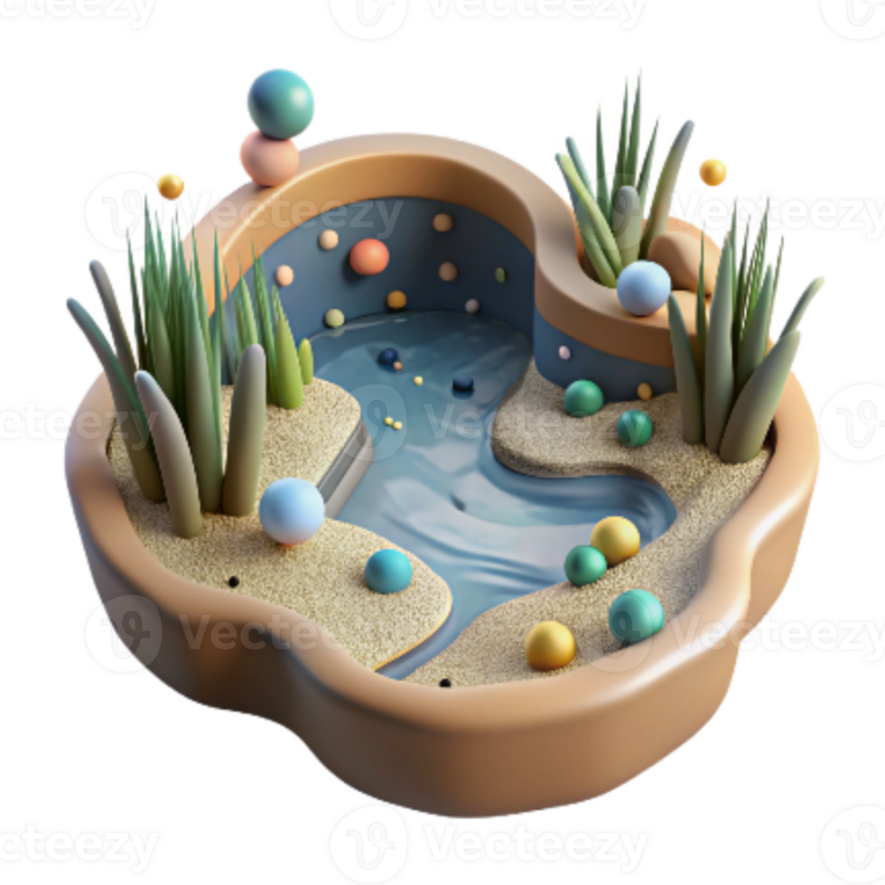 extraordinary creative Marsh Ecosystem Cutout Isolated Top Down View high quality png