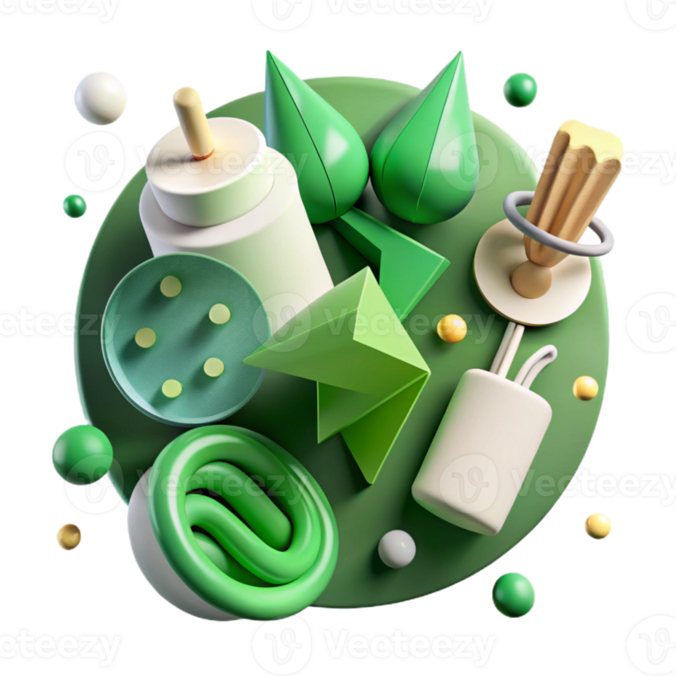 impressive traditional Green Energy Symbols Set Transparent Element professional png