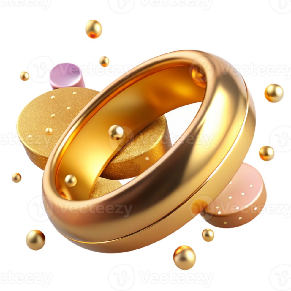 magnificent abstract Golden Bangle Bracelet Isolated with Reflective Lighting high resolution png