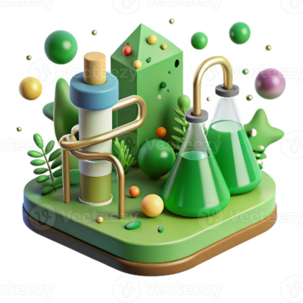 elegant modern Green Technology Research Laboratory Isolated Element professional png