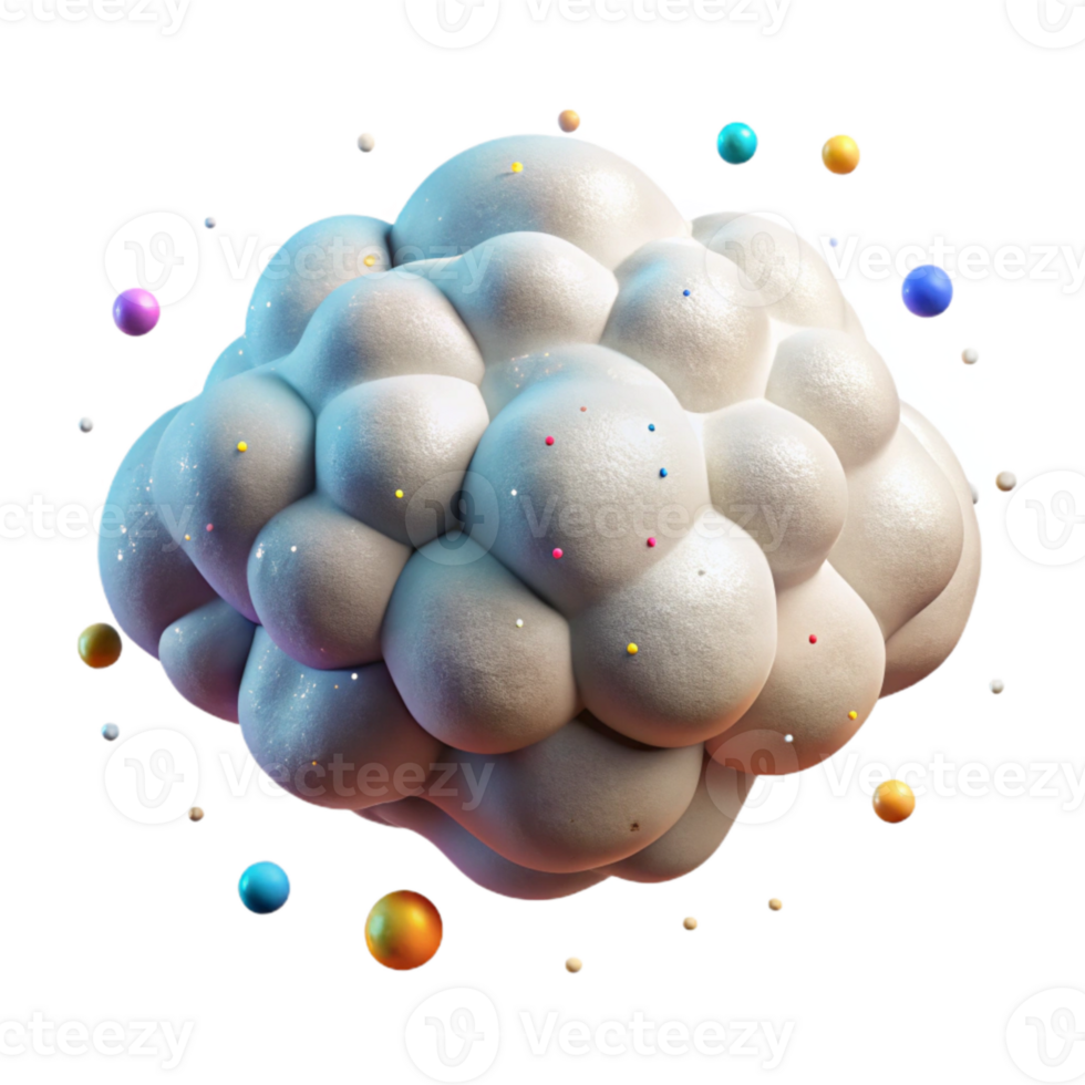 vibrant rustic Puffy Cloud with 3d Effect Cutout professional png
