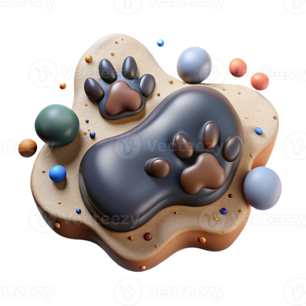 extraordinary classic Grizzly Bear Footprint in Mud Cutout high resolution png