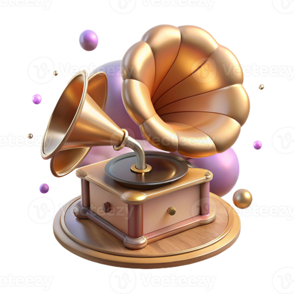 vibrant abstract Old Gramophone Cutout with Detailed Design Isolated high resolution png