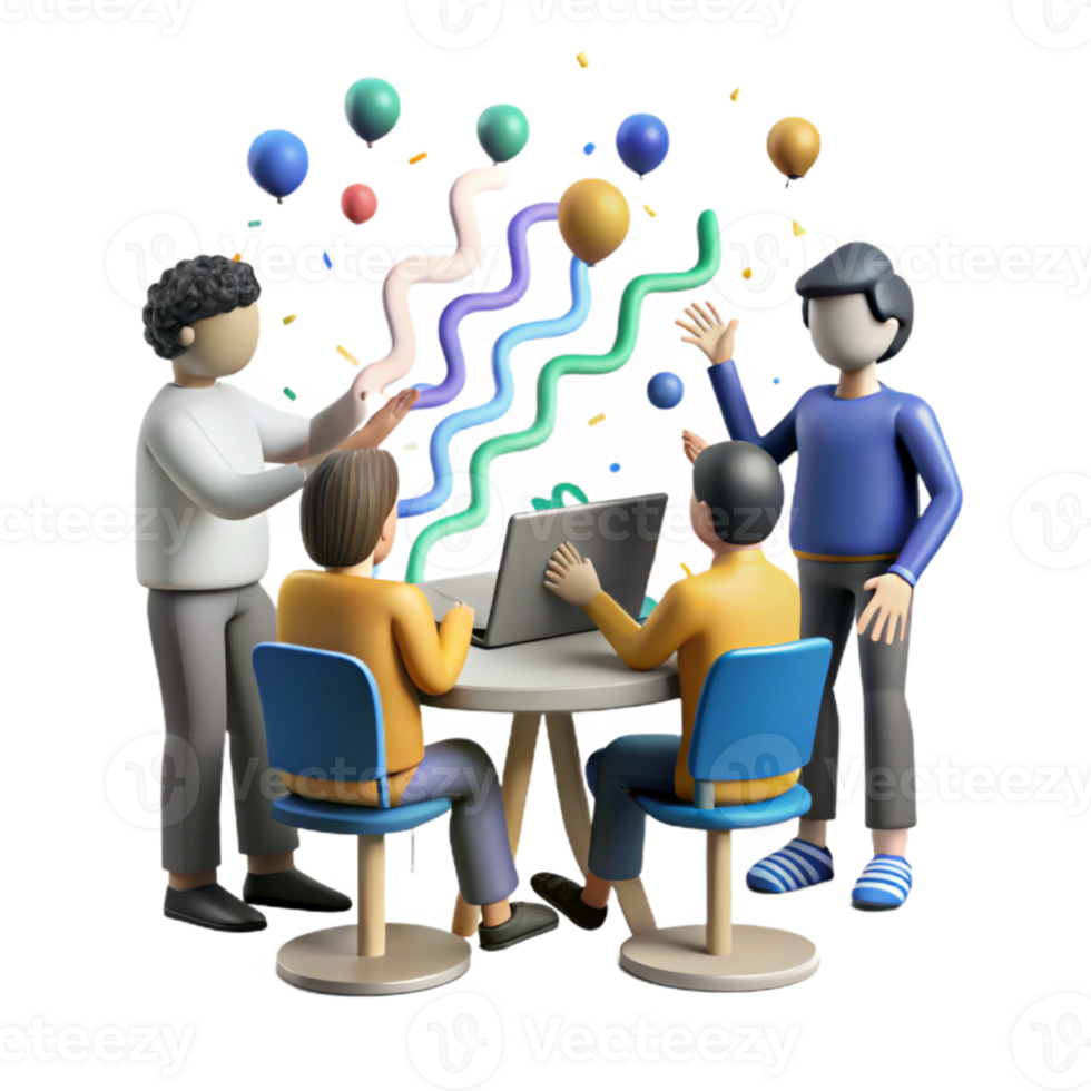 elegant modern Group Silhouette Brainstorming Solutions Meeting Transparent Background png