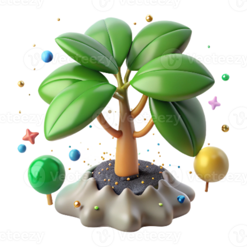 extraordinary artistic Mangrove Sapling Isolated with Green Leaves Close Up genuine png