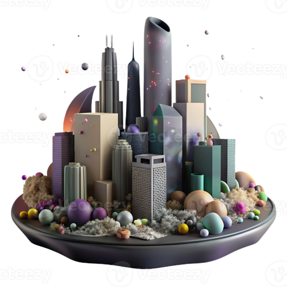 dramatic rustic Polluted City Skyline Dark Tone Transparent Element png