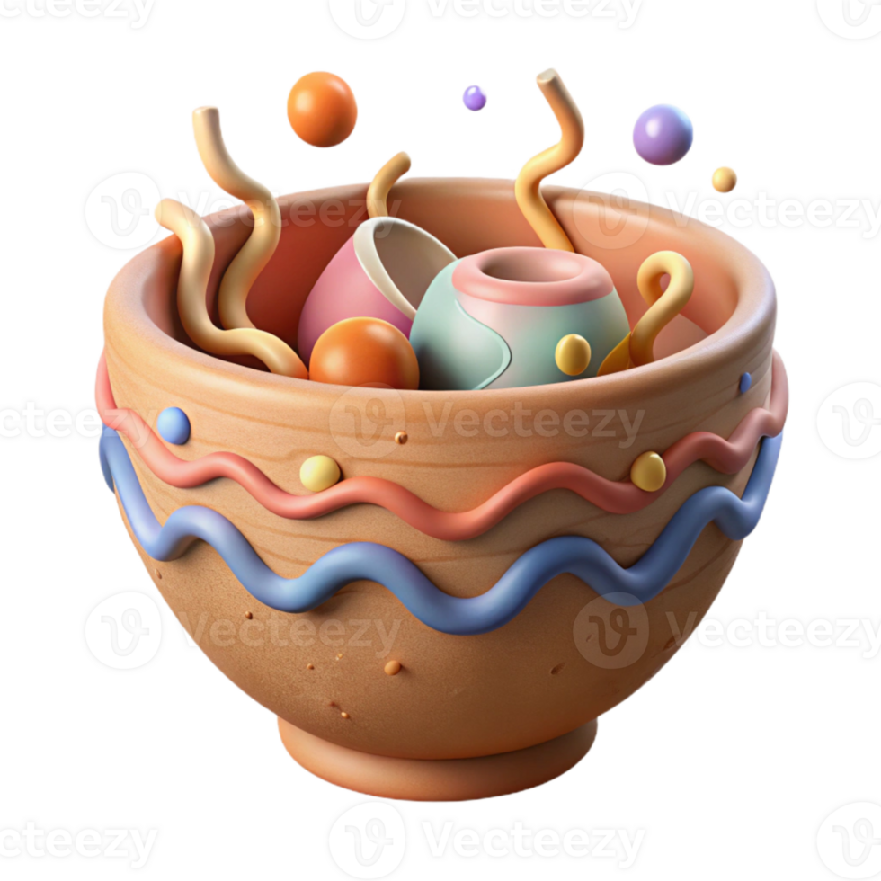 stunning rustic Handmade Pottery Bowl Front View Cutout authentic png