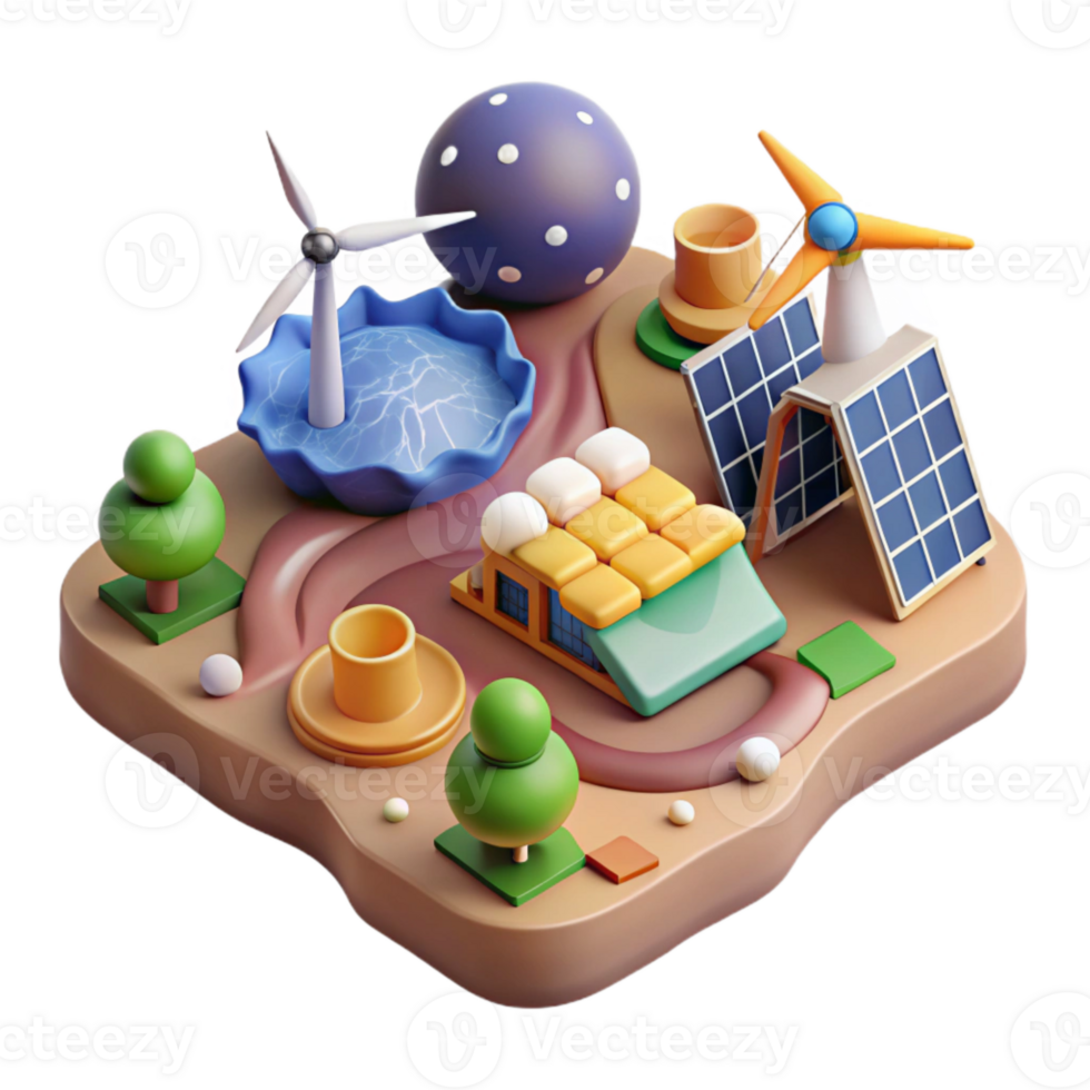 beautiful contemporary Renewable Energy Resources Map Isolated professional png