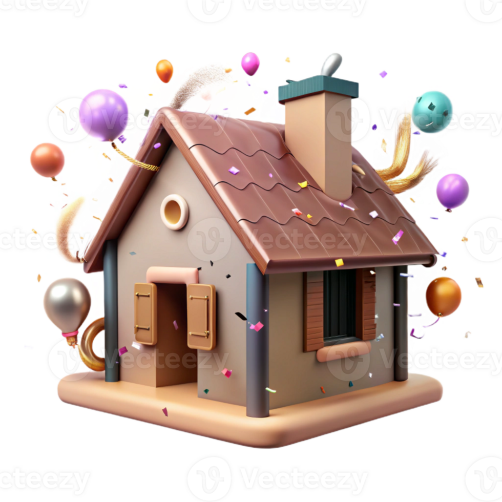 beautiful creative House with Soundproofing Insulation Isolated premium png