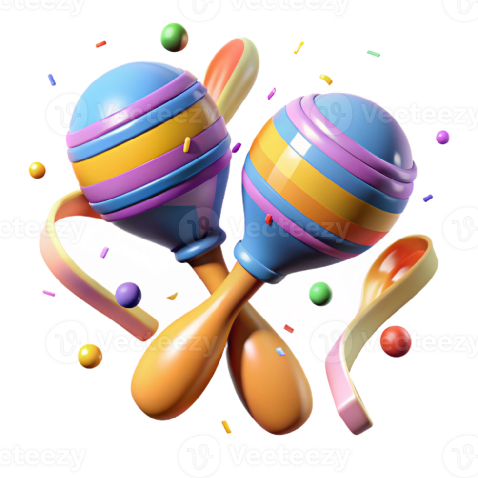 elegant traditional Maracas Shaking Motion Blur Bright Colors Transparent Background high resolution png
