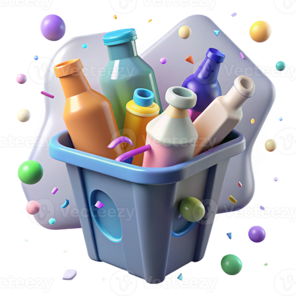 extraordinary rustic Plastic Bottles in Recycling Bin Top Down View Cutout high quality png