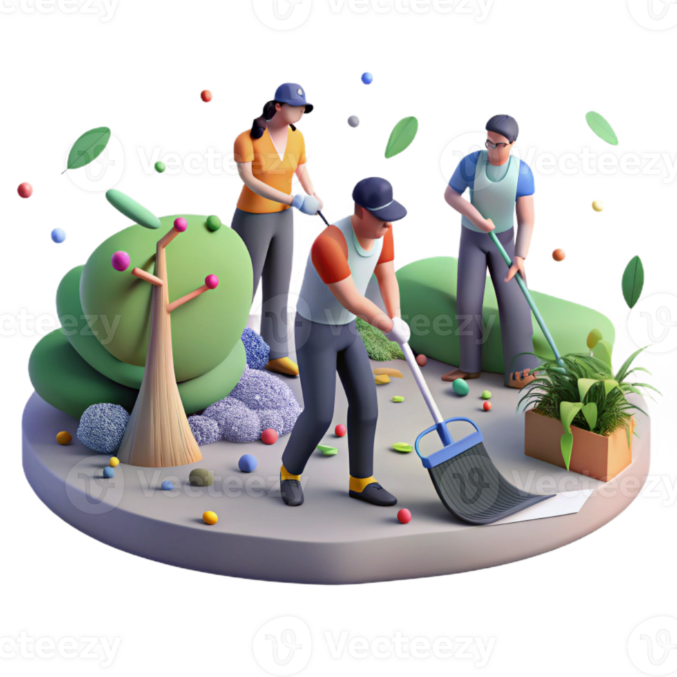 wonderful minimalist Group of People Cleaning Up Beach Transparent Background exclusive png