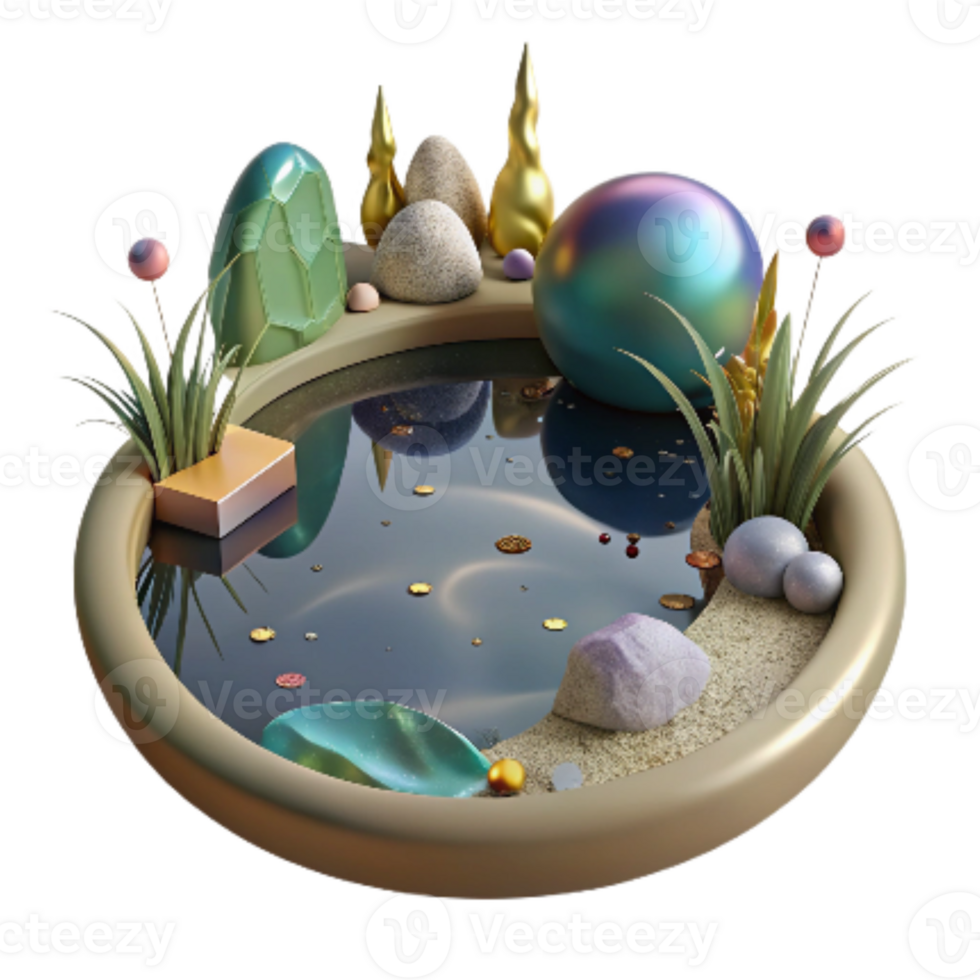 impressive creative Pond Reflection Cutout Isolated Soft Lighting original png