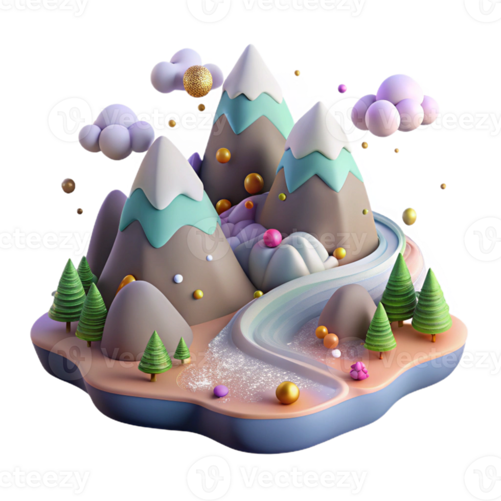 serene creative Misty Mountain Valley Isolated with Soft Focus high resolution png