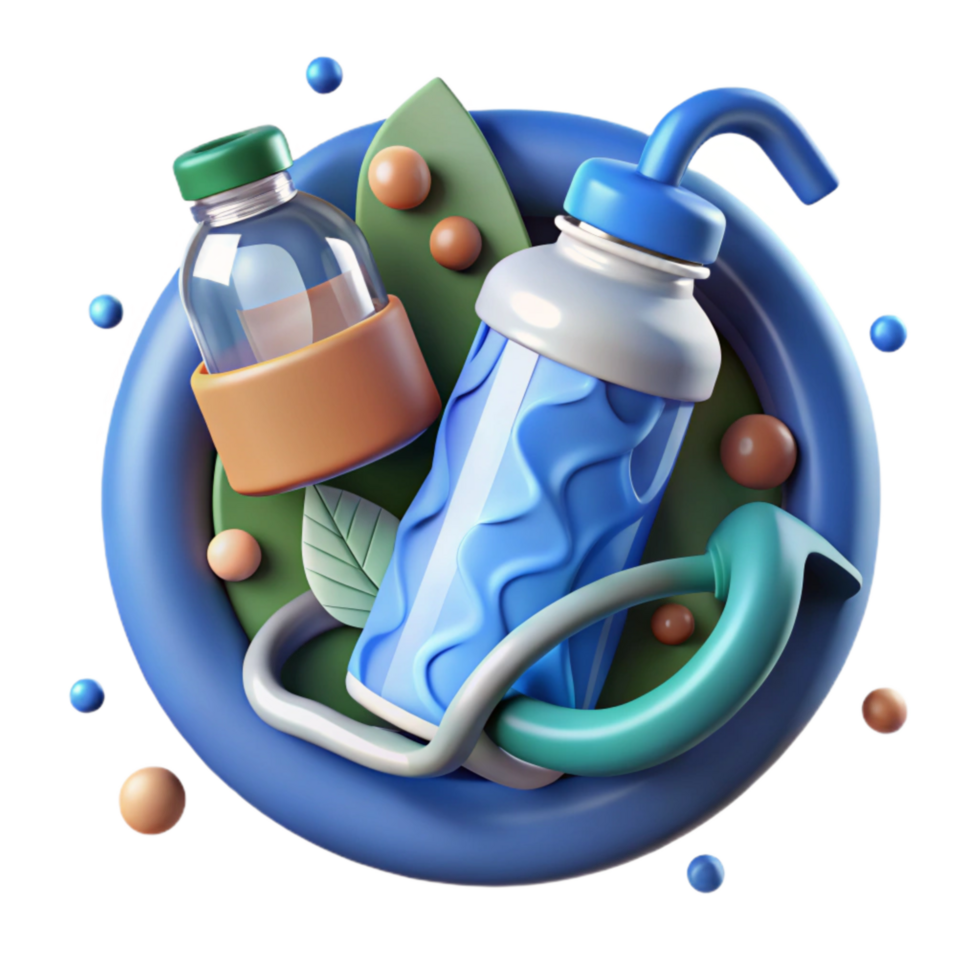 stunning rustic Refill Your Water Bottle Sign Cutout Sustainable Practice Isolated detailed png