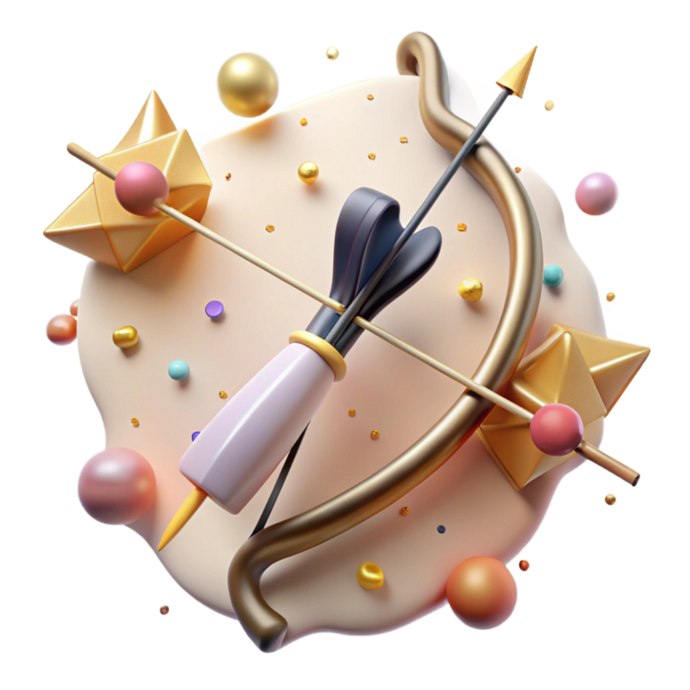 beautiful contemporary Realistic Vr Bow and Arrow Isolated high quality png