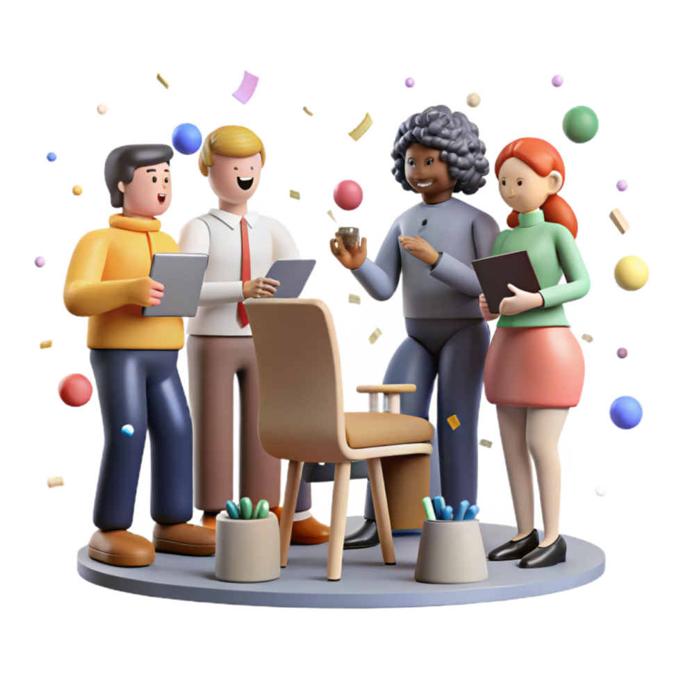 extraordinary classic Group Silhouette Diverse Team Meeting Transparent Background detailed png