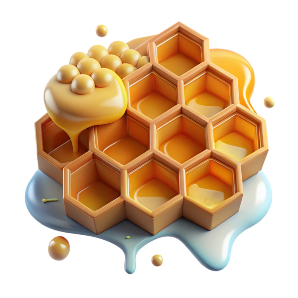 magnificent abstract Honeycomb with Honey Dripping Cutout png