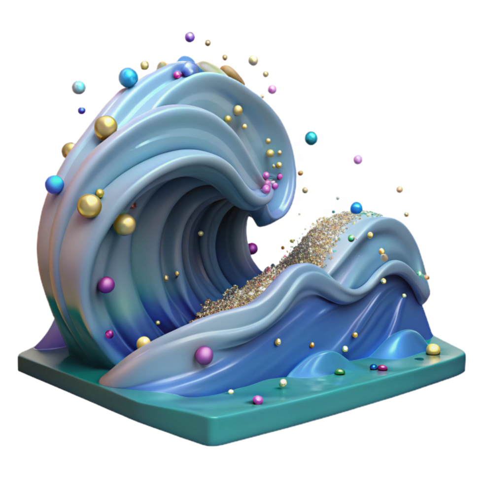 impressive minimalist Ocean Waves Crashing on Shore Dynamic Angle Cutout premium png