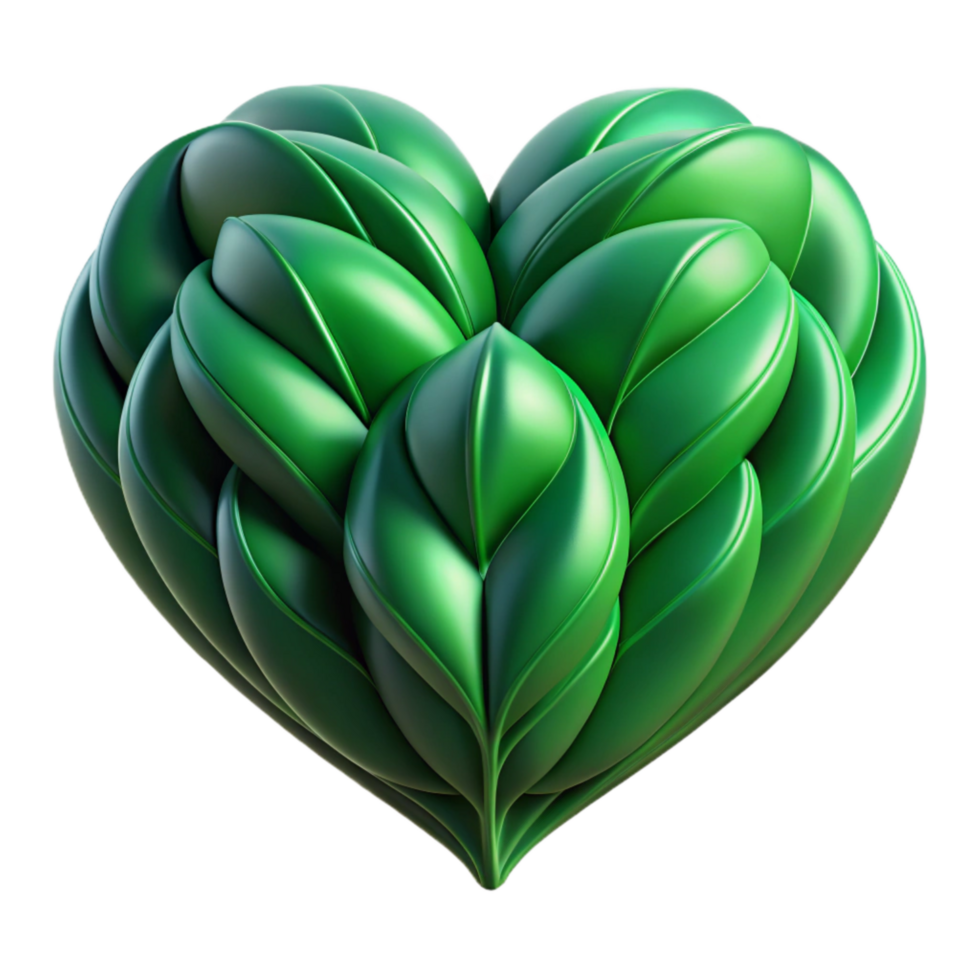 extraordinary vintage Green Leaves Forming Heart Shape Isolated high resolution png