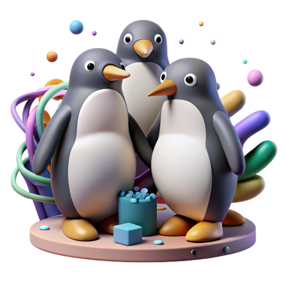 extraordinary contemporary Penguins Huddling Together Isolated Element high quality png