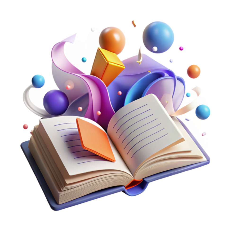 magnificent modern Open Book with Highlighted Text Transparent Element original png