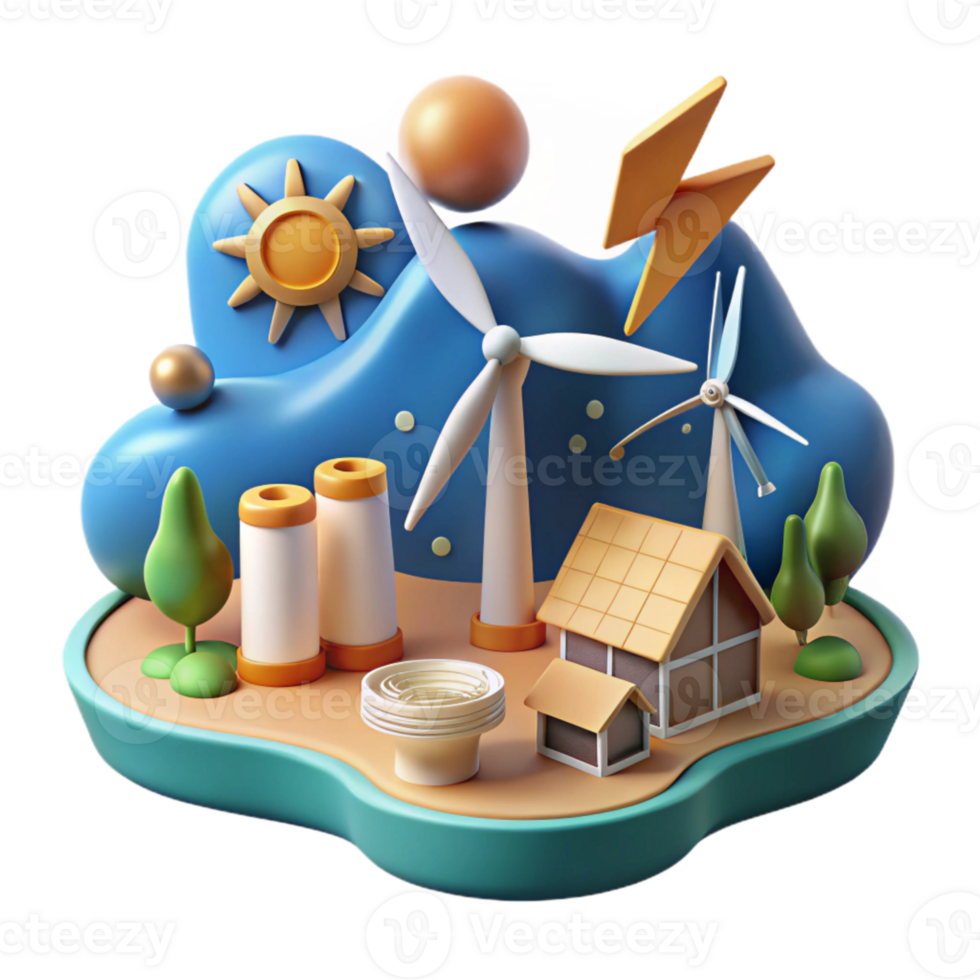 impressive classic Renewable Energy Infographic Cutout premium png