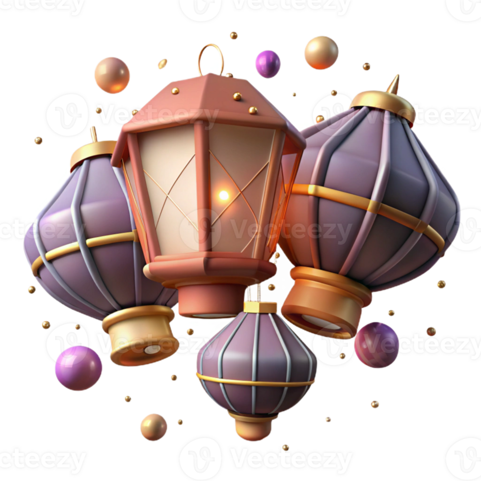 beautiful artistic Lantern Festival Night Sky Lanterns Isolated authentic png