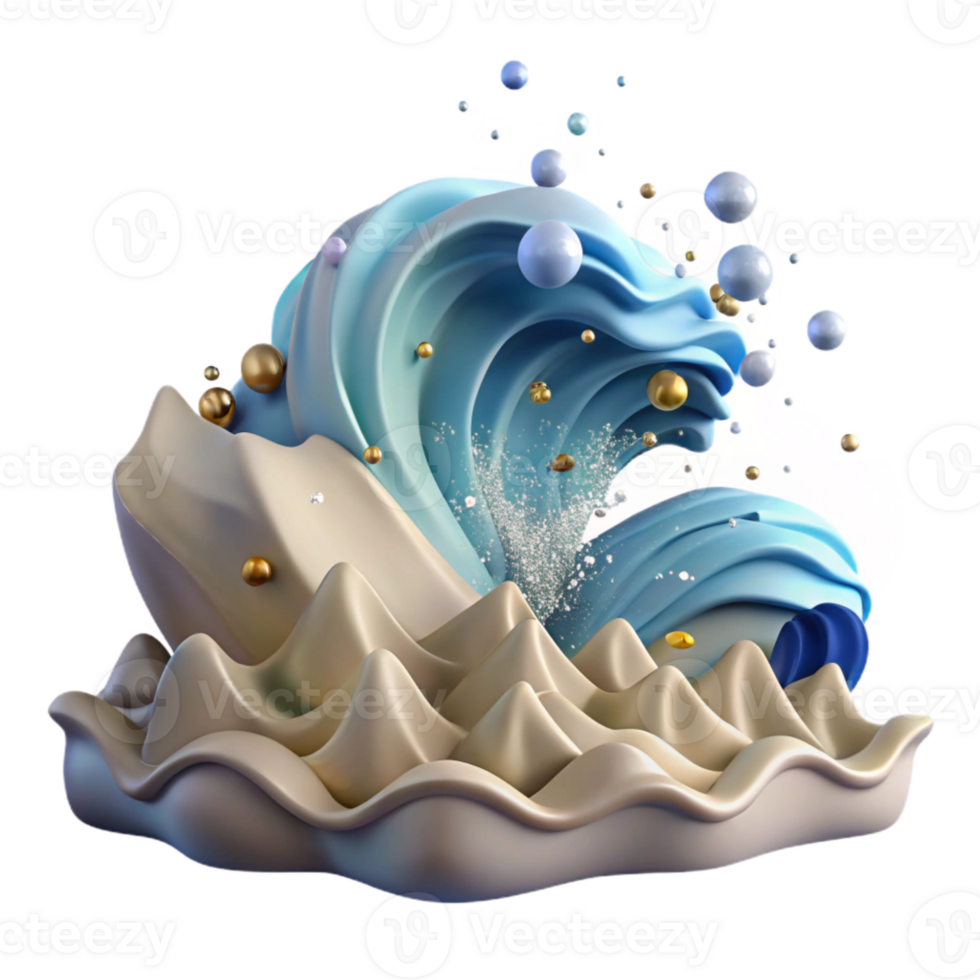beautiful classic Ocean Waves Crashing on Shore Dynamic Angle Cutout high resolution png