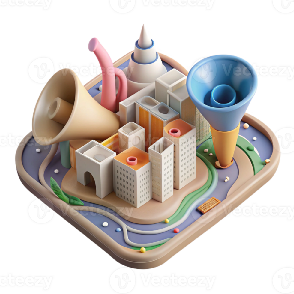 elegant vintage Noise Pollution Map of City Cutout genuine png
