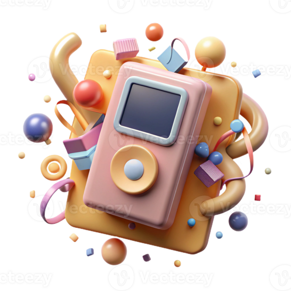 extraordinary creative Mp3 Player Digital Display Cutout Isolated professional png