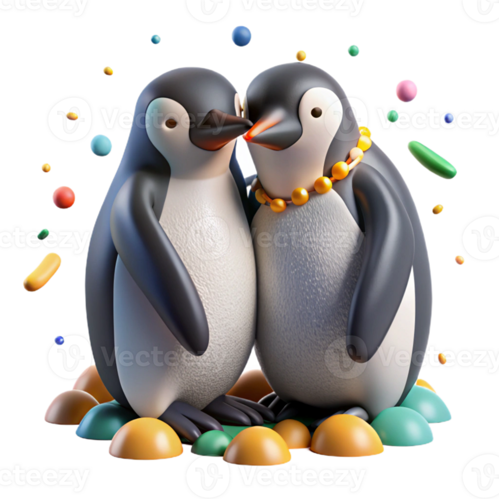 stunning minimalist Penguin Huddle Isolated Close Up View premium png