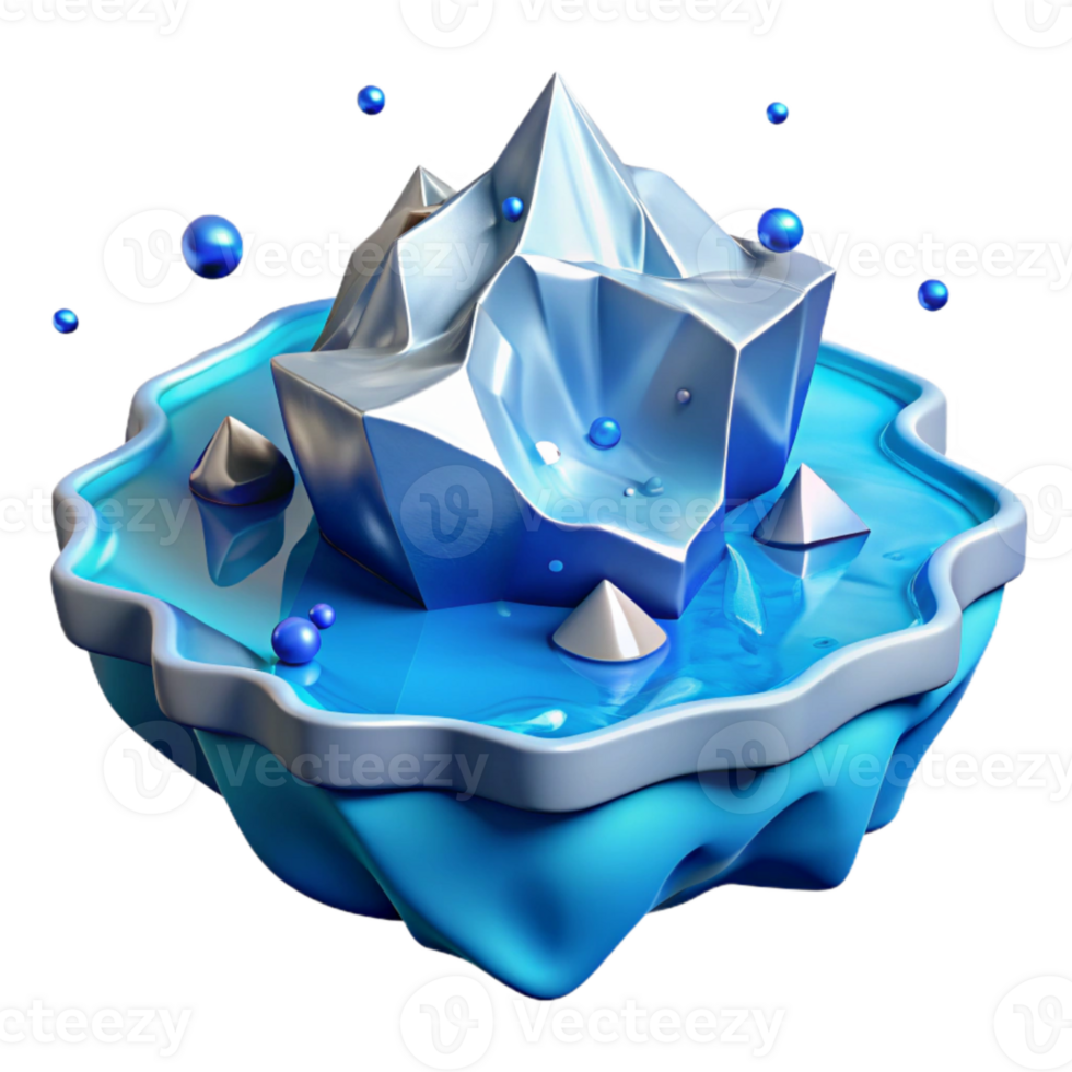 magnificent vintage Melting Ice Floe Cutout Blue Water Reflection authentic png