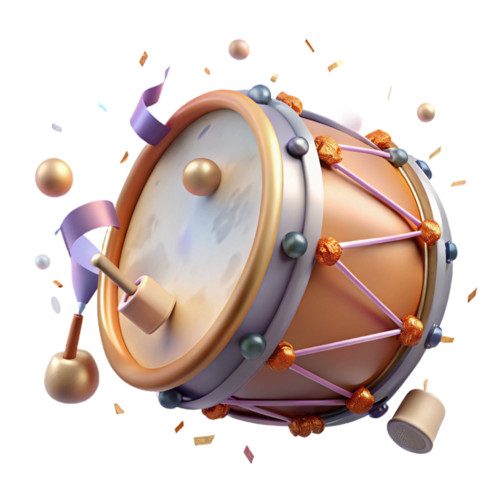 serene classic Hang Drum Steel Drum Convex Shape Resonant Sound Transparent Background premium png