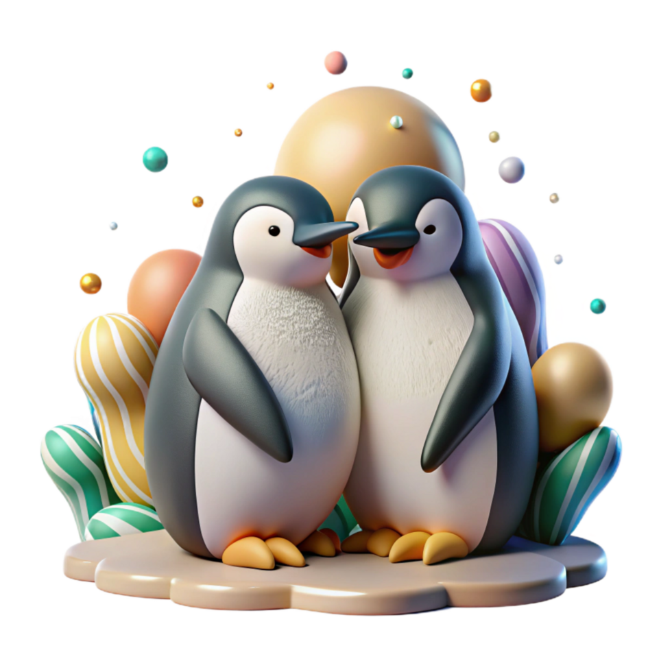 beautiful abstract Penguins Huddling for Warmth Isolated Image high resolution png