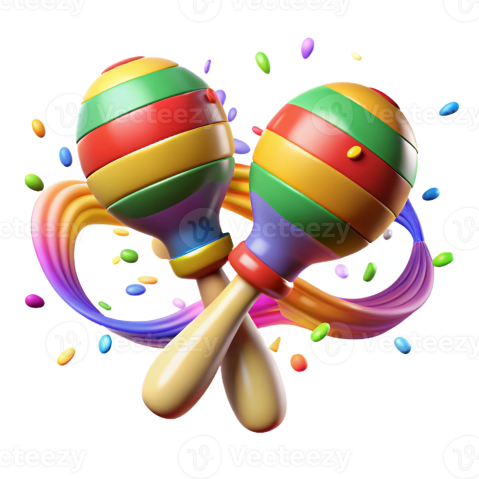 impressive rustic Maracas Shaking Motion Blur Bright Colors Transparent Background png