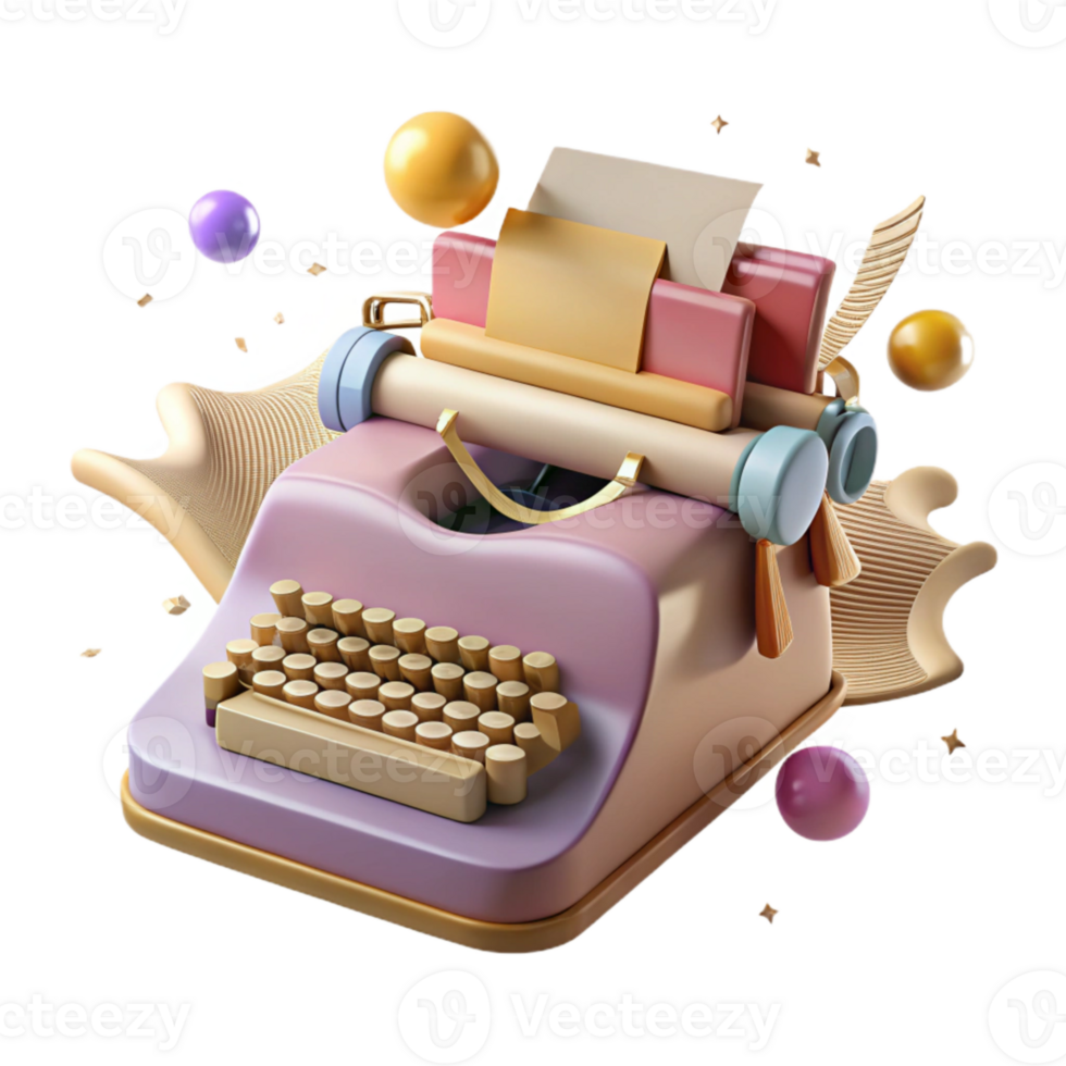 wonderful modern Old Typewriter Cutout with Keys Detailed exclusive png