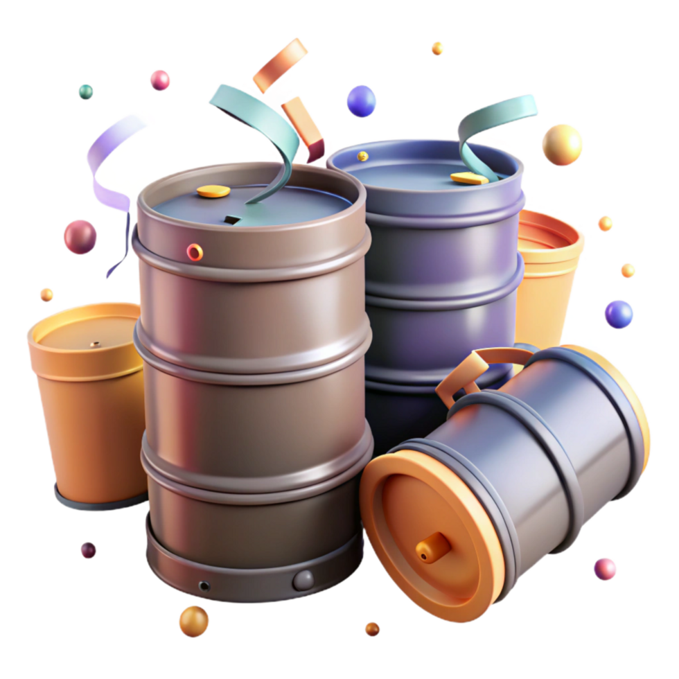 elegant minimalist Industrial Waste Barrels Isolated Element professional png