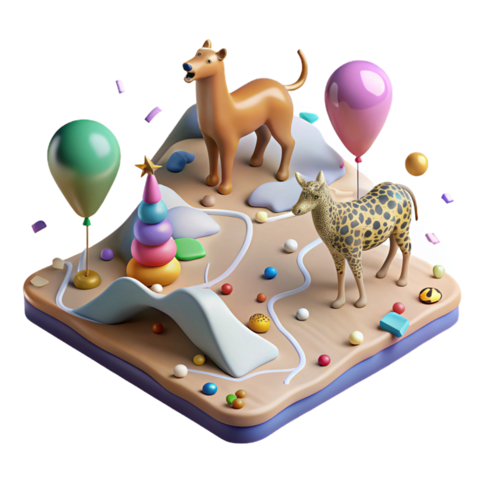 serene abstract Map with Animal Observation Markers Cutout exclusive png