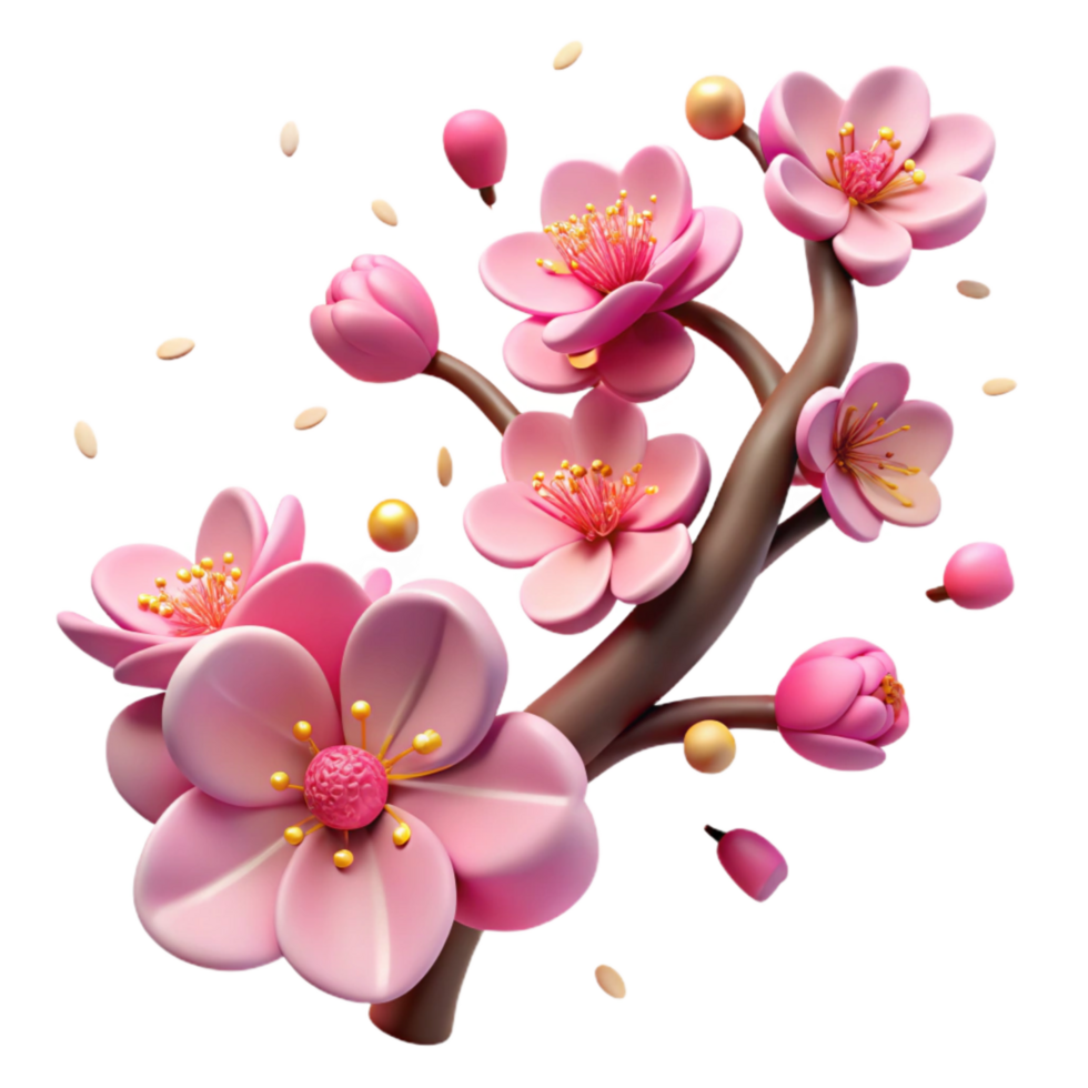 extraordinary creative Haru Matsuri Cherry Blossom Branch Pink Cutout professional png