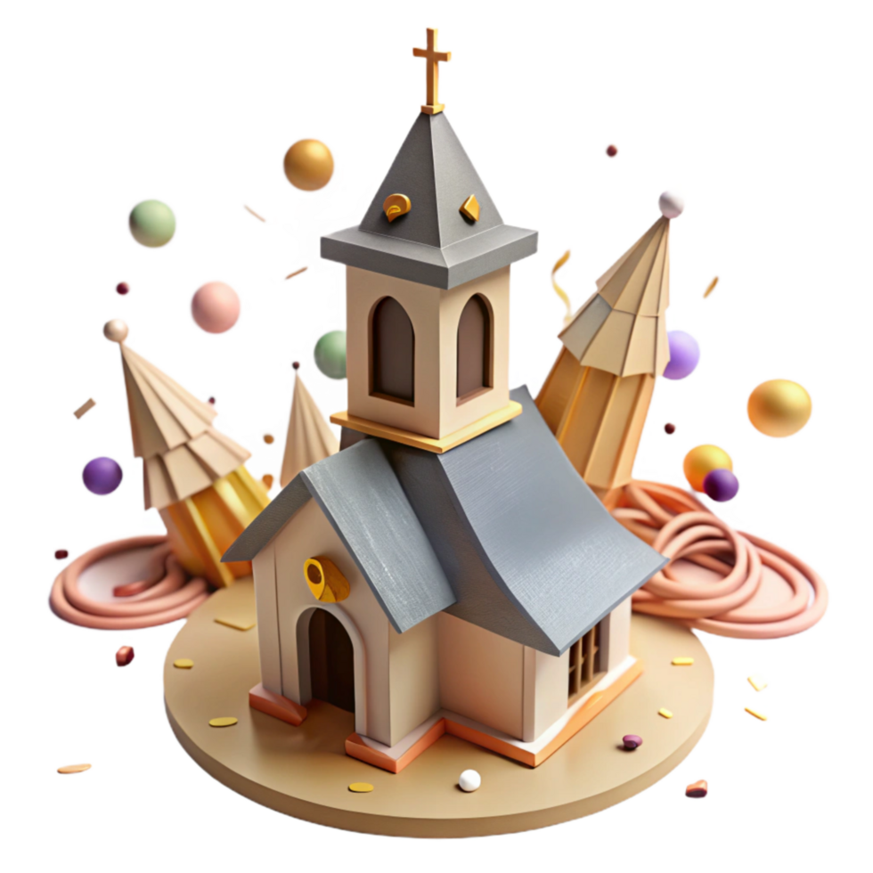 magnificent minimalist Old Church Steeple Cutout Isolated with High Angle View exclusive png