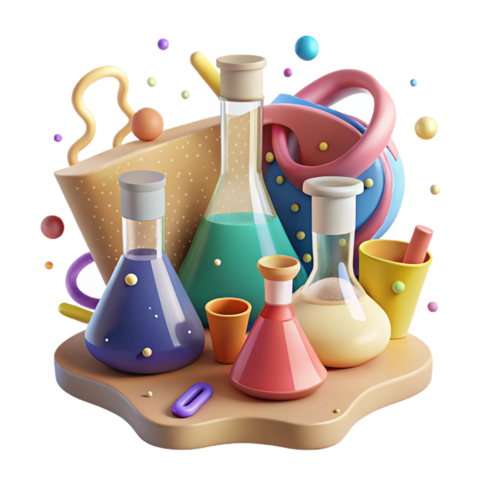 dramatic modern Laboratory Equipment Beakers Flasks Cutout detailed png