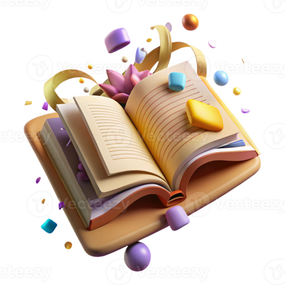 impressive classic Open Ancient Book with Script Isolated Cutout detailed png