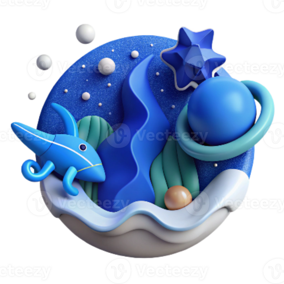 extraordinary contemporary Ocean Conservation Program Icon Blue Isolated png