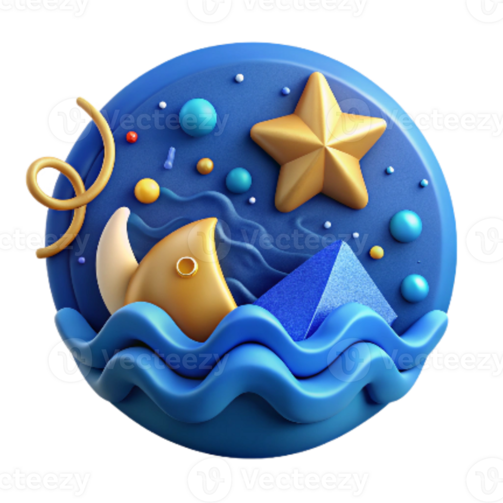 wonderful abstract Marine Reserve Icon Blue Isolated Element high resolution png