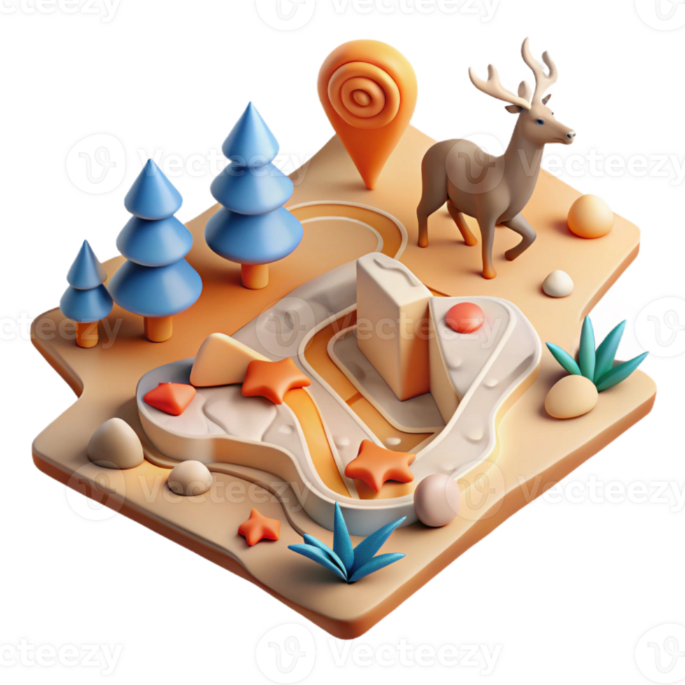 beautiful minimalist Map with Animal Migration Arrows Isolated Element premium png