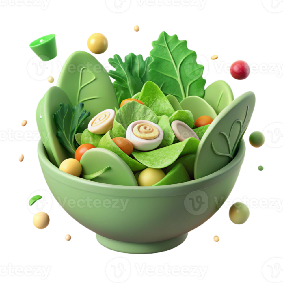 serene traditional Green Salad with Vinaigrette Dressing Cutout png
