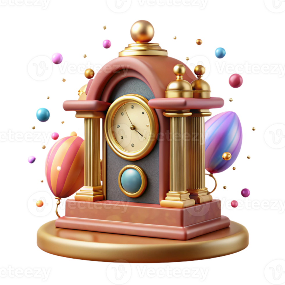 extraordinary abstract Historical Perspective Antique Clock Cutout detailed png