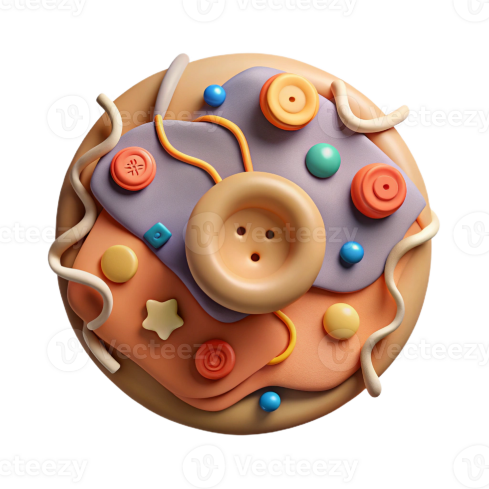 magnificent rustic Handcrafted Clay Button Cutout on a Transparent Background premium png