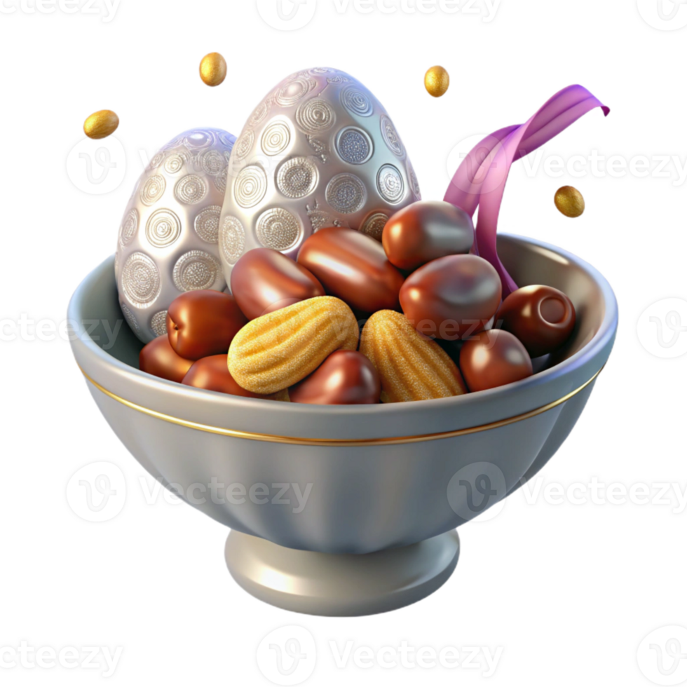 beautiful abstract Ramadan Dates Fruit Bowl Top View Transparent png